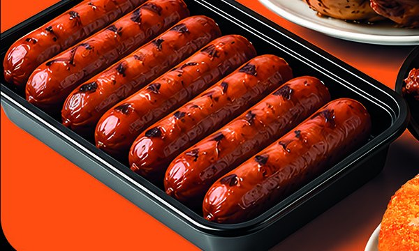 Barquette de saucisses grillées